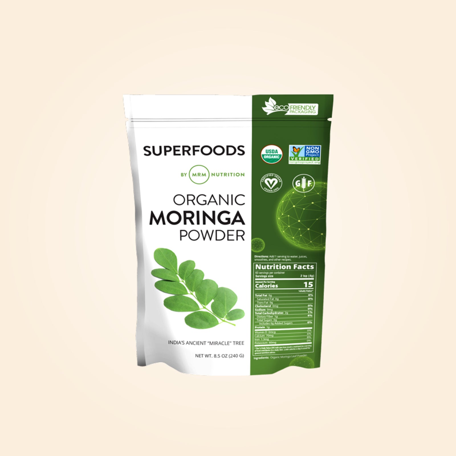 Organic Moringa Leaf Powder 60 Servings