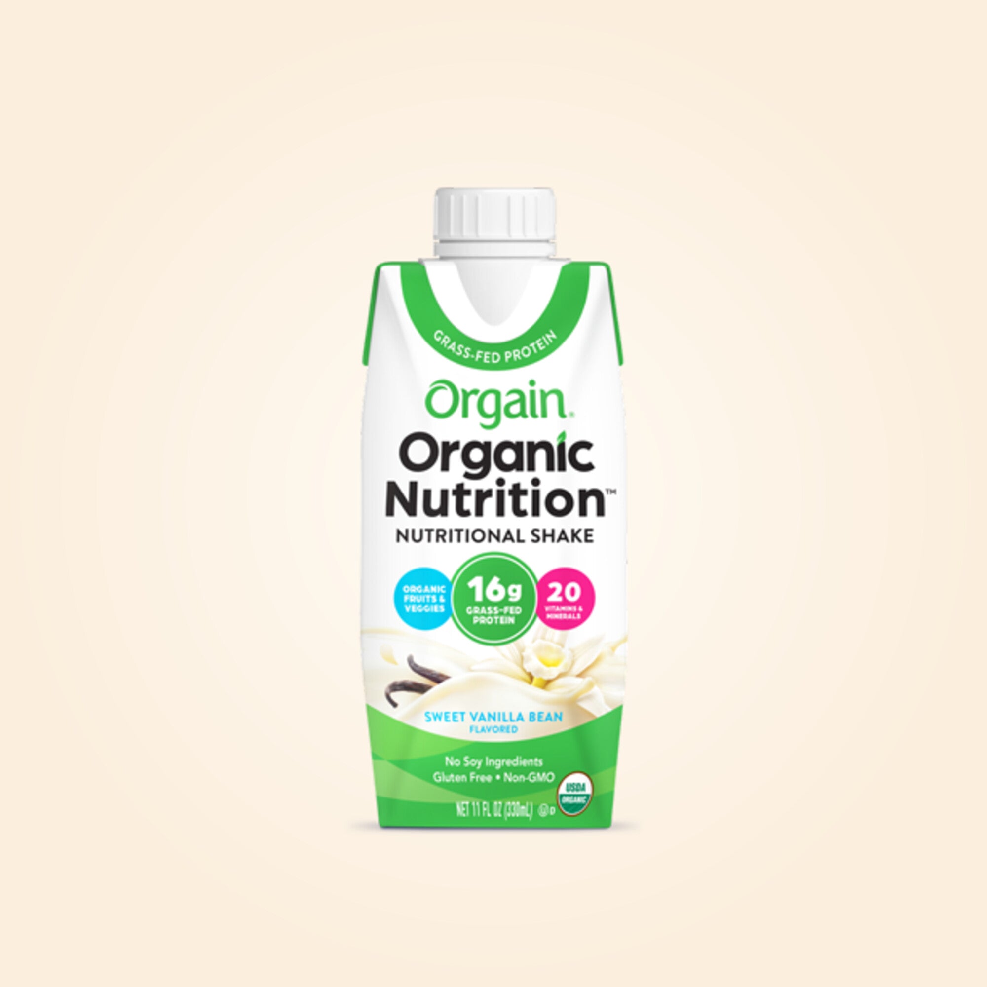 Organic Nutrition Shake Sweet Vanilla Bean Single Serving Pack