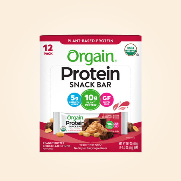 Organic Protein Snack Bar Peanut Butter Chocolate Chunk 12 Bars